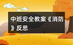 中班安全教案《消防》反思