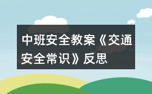 中班安全教案《交通安全常識》反思