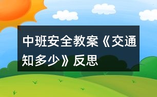 中班安全教案《交通知多少》反思