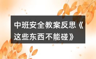 中班安全教案反思《這些東西不能碰》