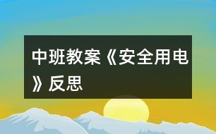 中班教案《安全用電》反思