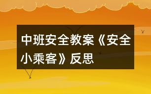 中班安全教案《安全小乘客》反思