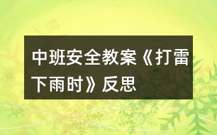 中班安全教案《打雷下雨時》反思