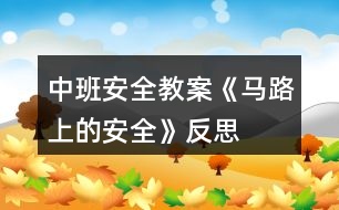 中班安全教案《馬路上的安全》反思