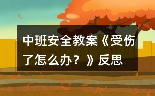 中班安全教案《受傷了怎么辦？》反思