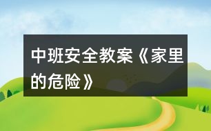 中班安全教案《家里的危險(xiǎn)》