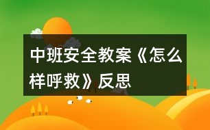 中班安全教案《怎么樣呼救》反思