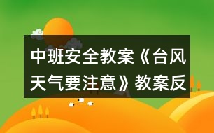 中班安全教案《臺(tái)風(fēng)天氣要注意》教案反思