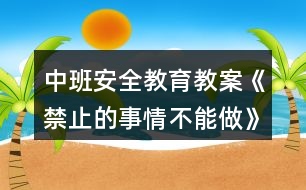 中班安全教育教案《禁止的事情不能做》反思