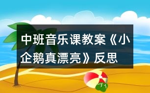 中班音樂(lè)課教案《小企鵝真漂亮》反思