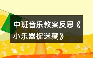 中班音樂(lè)教案反思《小樂(lè)器捉迷藏》