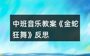 中班音樂教案《金蛇狂舞》反思