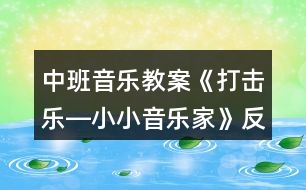 中班音樂(lè)教案《打擊樂(lè)―小小音樂(lè)家》反思