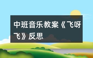 中班音樂(lè)教案《飛呀飛》反思