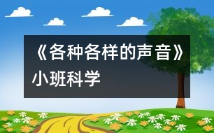 《各種各樣的聲音》（小班科學(xué)）