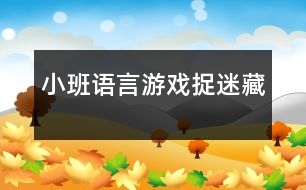 小班語(yǔ)言游戲捉迷藏