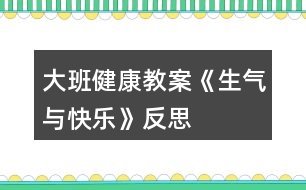 大班健康教案《生氣與快樂(lè)》反思