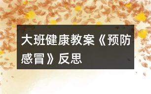 大班健康教案《預防感冒》反思