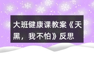 大班健康課教案《天黑，我不怕》反思