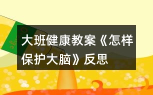 大班健康教案《怎樣保護大腦》反思