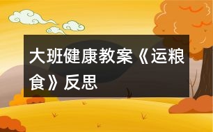 大班健康教案《運糧食》反思