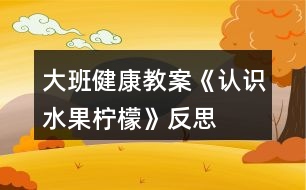 大班健康教案《認識水果檸檬》反思