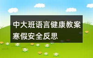 中大班語言健康教案寒假安全反思