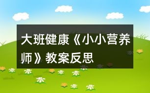 大班健康《小小營(yíng)養(yǎng)師》教案反思