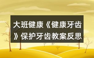 大班健康《健康牙齒》保護(hù)牙齒教案反思