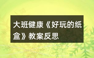 大班健康《好玩的紙盒》教案反思