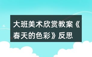 大班美術欣賞教案《春天的色彩》反思