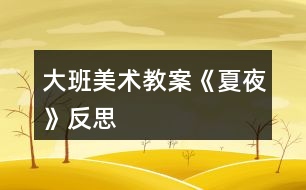 大班美術教案《夏夜》反思