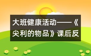 大班健康活動――《尖利的物品》課后反思