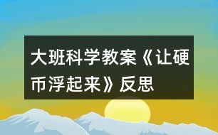 大班科學教案《讓硬幣浮起來》反思