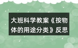 大班科學(xué)教案《按物體的用途分類(lèi)》反思