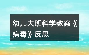 幼兒大班科學教案《病毒》反思