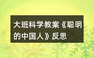 大班科學(xué)教案《聰明的中國人》反思