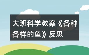 大班科學(xué)教案《各種各樣的魚(yú)》反思