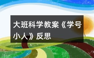 大班科學(xué)教案《學(xué)號(hào)小人》反思