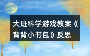 大班科學(xué)游戲教案《背背小書(shū)包》反思