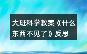 大班科學(xué)教案《什么東西不見(jiàn)了》反思