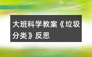 大班科學(xué)教案《垃圾分類》反思