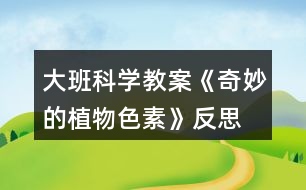 大班科學(xué)教案《奇妙的植物色素》反思