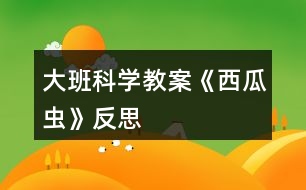 大班科學(xué)教案《西瓜蟲》反思