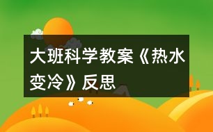 大班科學教案《熱水變冷》反思