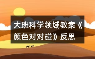 大班科學(xué)領(lǐng)域教案《顏色對(duì)對(duì)碰》反思