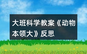 大班科學教案《動物本領大》反思