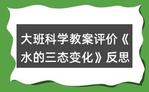 大班科學(xué)教案評價《水的三態(tài)變化》反思