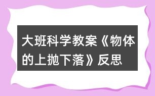 大班科學(xué)教案《物體的上拋、下落》反思