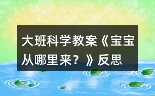 大班科學(xué)教案《寶寶從哪里來(lái)？》反思